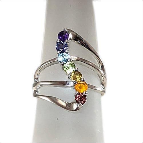 Stylish Fancy Multi-Gemstone 925 Sterling Silver Ring showcasing vibrant gemstones set in a sleek silver band.