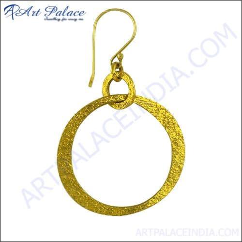 A pair of stylish hook brass earrings showcasing an elegant design, perfect for any occasion.