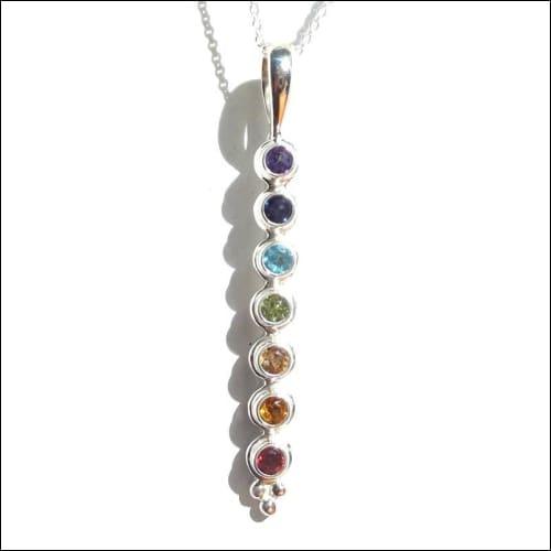 Stylish Long Multi-Gemstone 925 Silver Pendant featuring various colorful gemstones set in elegant silver design.