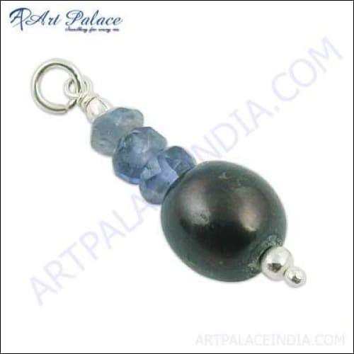 Stylish Long Pearl Silver Pendant Necklace featuring elegant pearls on a silver chain, perfect for any occasion.