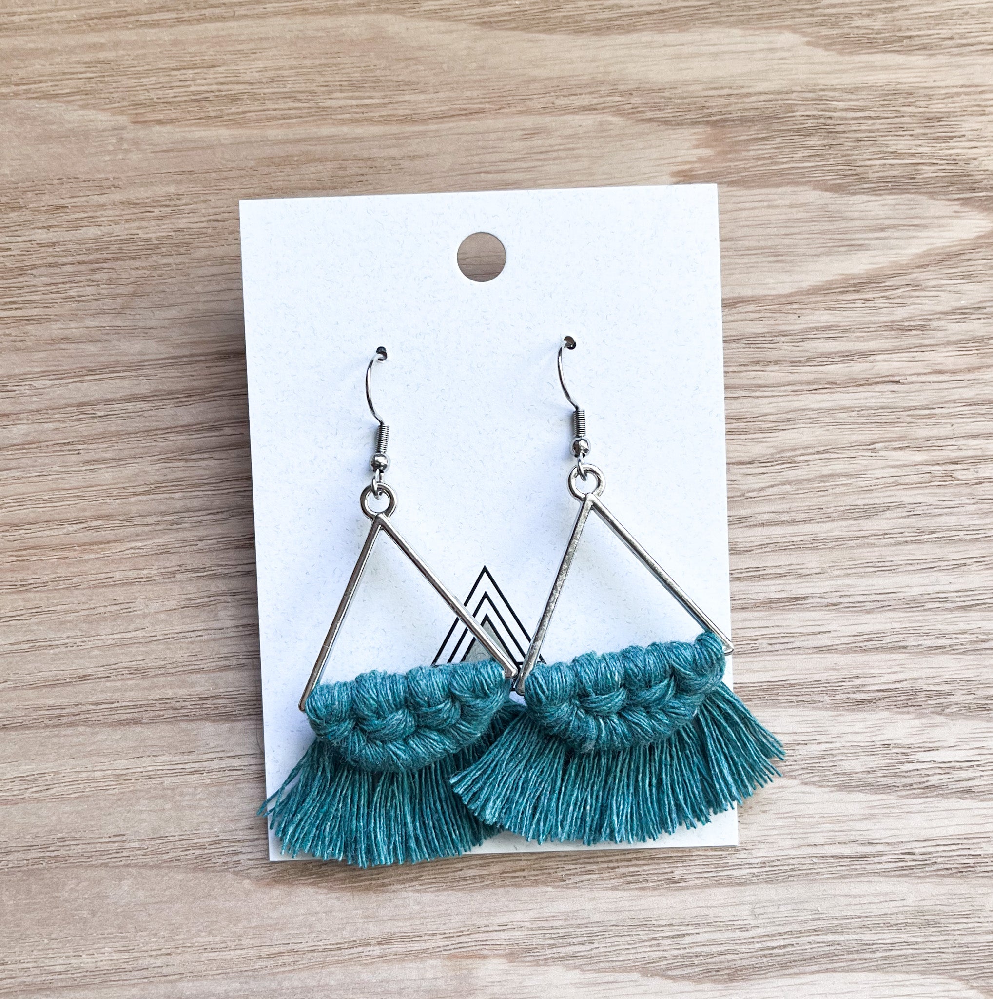 Summer Teal Triangles made from 100% cotton cord, showcasing a vibrant teal color and lightweight design.