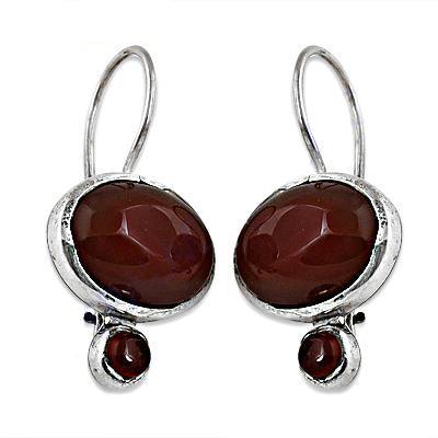 Superb Carnelian Gemstone 925 Silver Earrings showcasing vibrant orange carnelian set in elegant silver design.