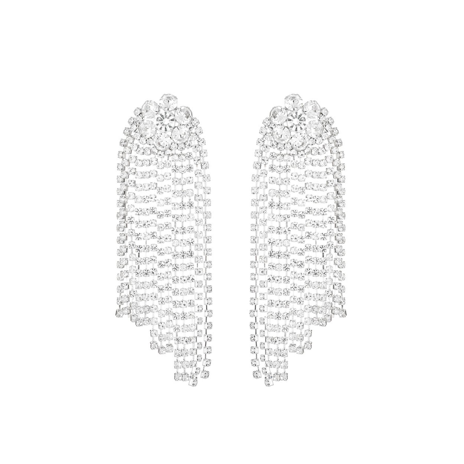 Elegant tassel fringe post back earrings in a stylish design, perfect for enhancing any outfit.