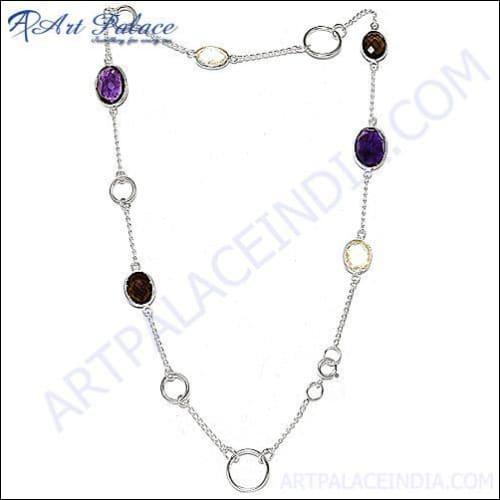 Elegant African Amethyst Silver Necklace showcasing a deep purple gemstone on a delicate silver chain, perfect for any occasion.