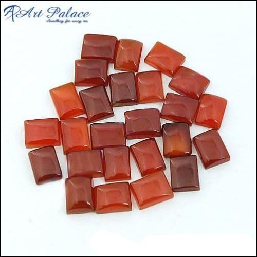 Top Quality Red Onyx Loose Gemstone in square shape, showcasing its vibrant red color and fine finish, ideal for luxurious jewelry designs.