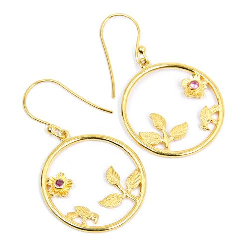 Trendy Glamorous 925 Sterling Silver Earrings with a golden polished finish, showcasing elegant design and high-quality craftsmanship.