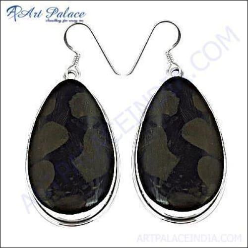Trendy Wooden Pear Shape Silver Earrings showcasing a unique pear design with elegant silver accents, perfect for stylish jewelry lovers.