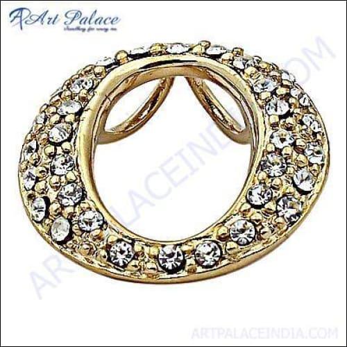 Ultimate Design Silver Pendant, gold plated with cubic zirconia, showcasing elegance and craftsmanship.