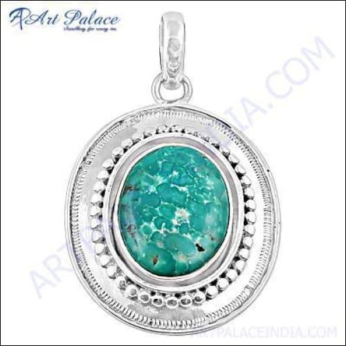 A stunning Ultimate Turquoise Gemstone Silver Pendant showcasing a vibrant turquoise stone set in high-quality silver, perfect for any jewelry collection.