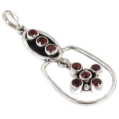 A stunning Unique Beautiful Garnet Stone 925 Silver Pendant showcasing a deep red garnet set in high-quality 925 silver.