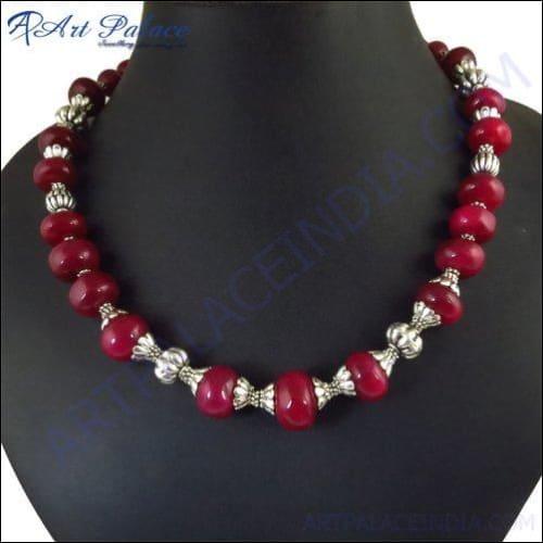 A unique handmade necklace featuring intricate designs and vibrant colors, perfect for fashionable party wear.