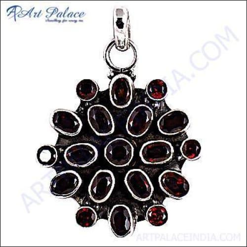 A collection of Wholesale 925 Silver Round Gemstone Pendants showcasing various colorful gemstones set in elegant silver designs.