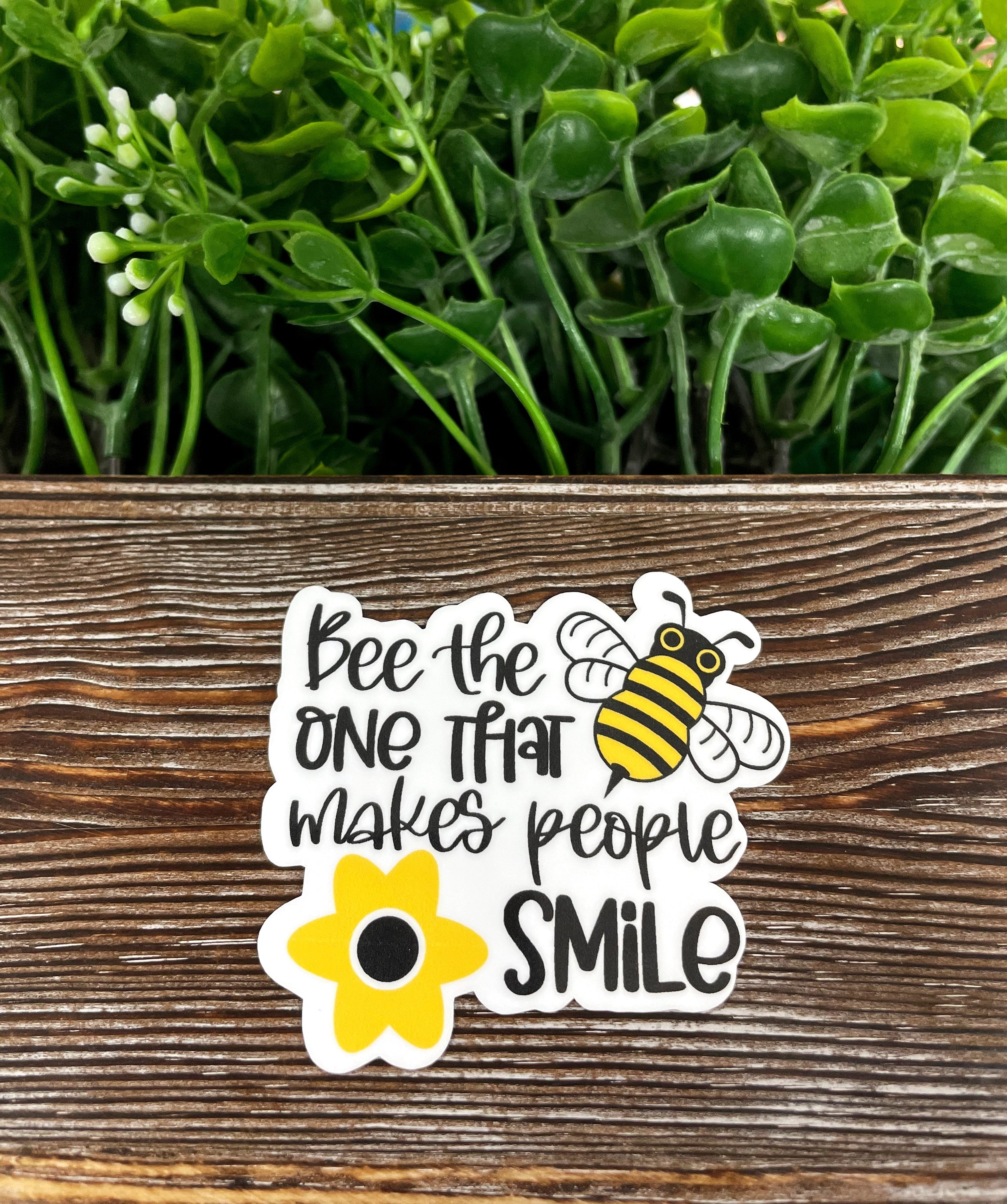 Bee the One Die Cut Vinyl Sticker featuring a cheerful design, perfect for personalizing various smooth surfaces.