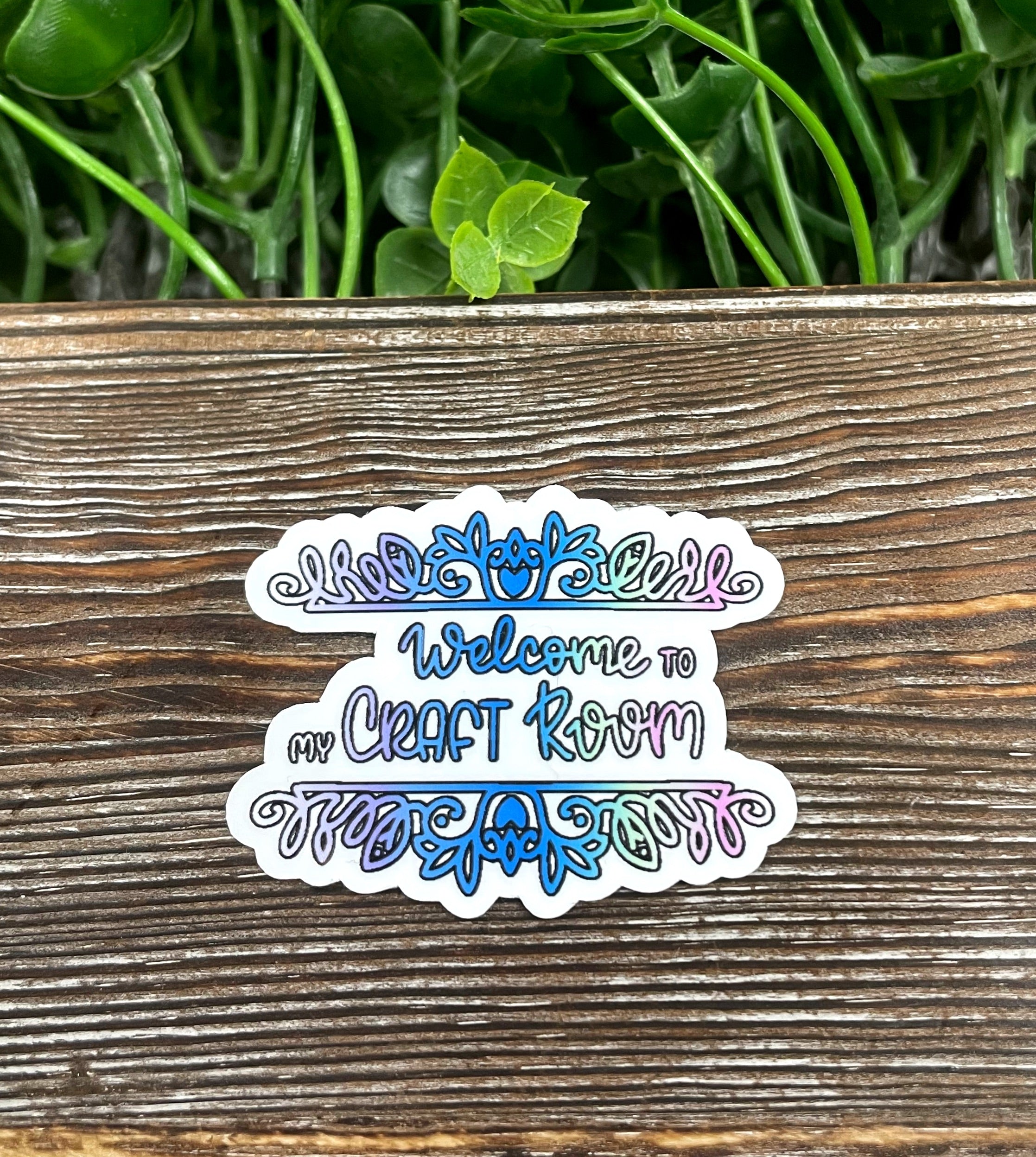 Colorful die cut sticker featuring graphic art, perfect for personalizing items.