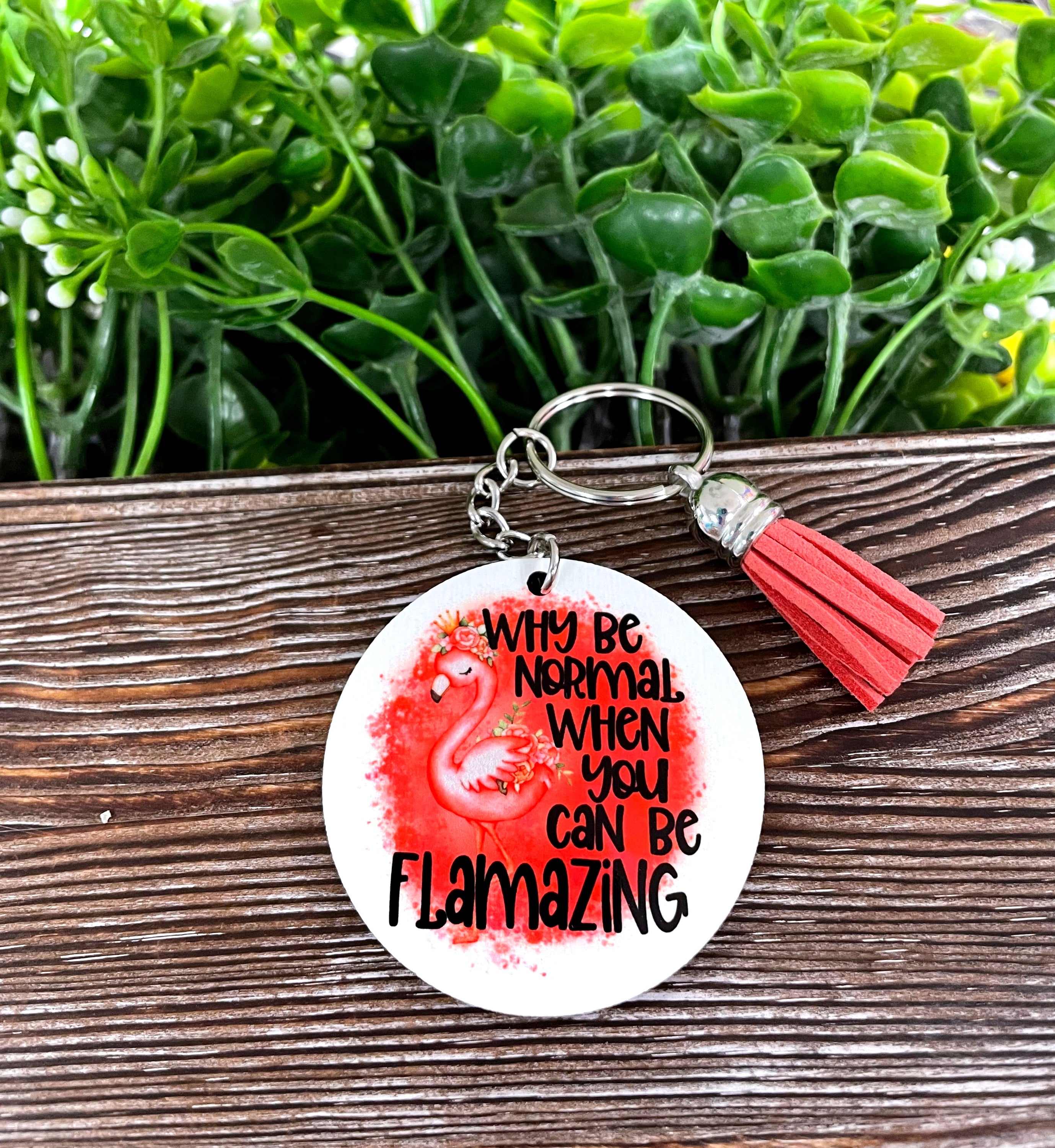 Flamzing MDF Round Keychain featuring a vibrant boho design, lightweight and compact, perfect for personal expression.