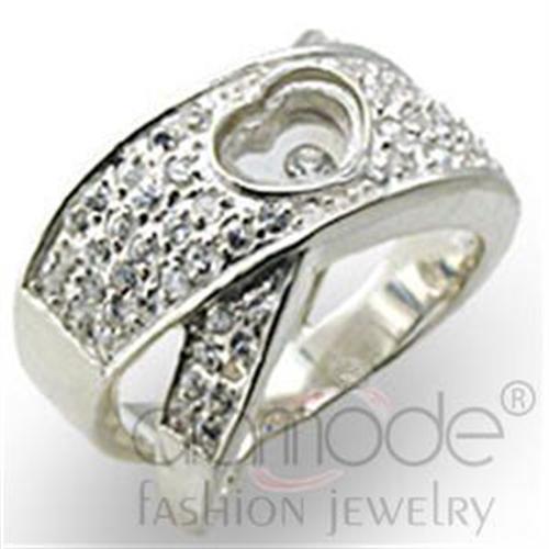 A high-polished 925 sterling silver ring featuring a clear top-grade crystal, showcasing its elegant design and shine.