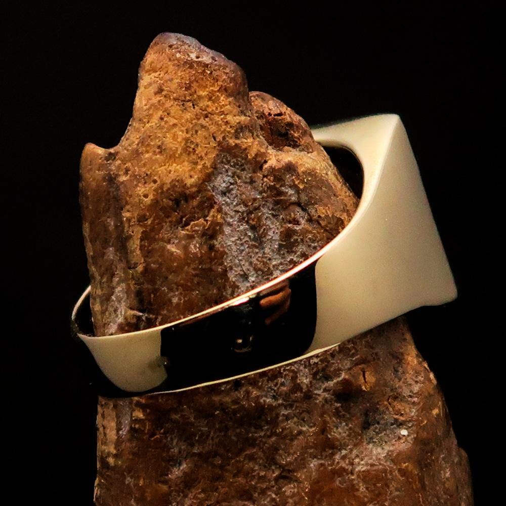 Men's Costa Rican National Flag Ring made of solid brass with high polish and enamel, featuring the RCRN logo engraved.