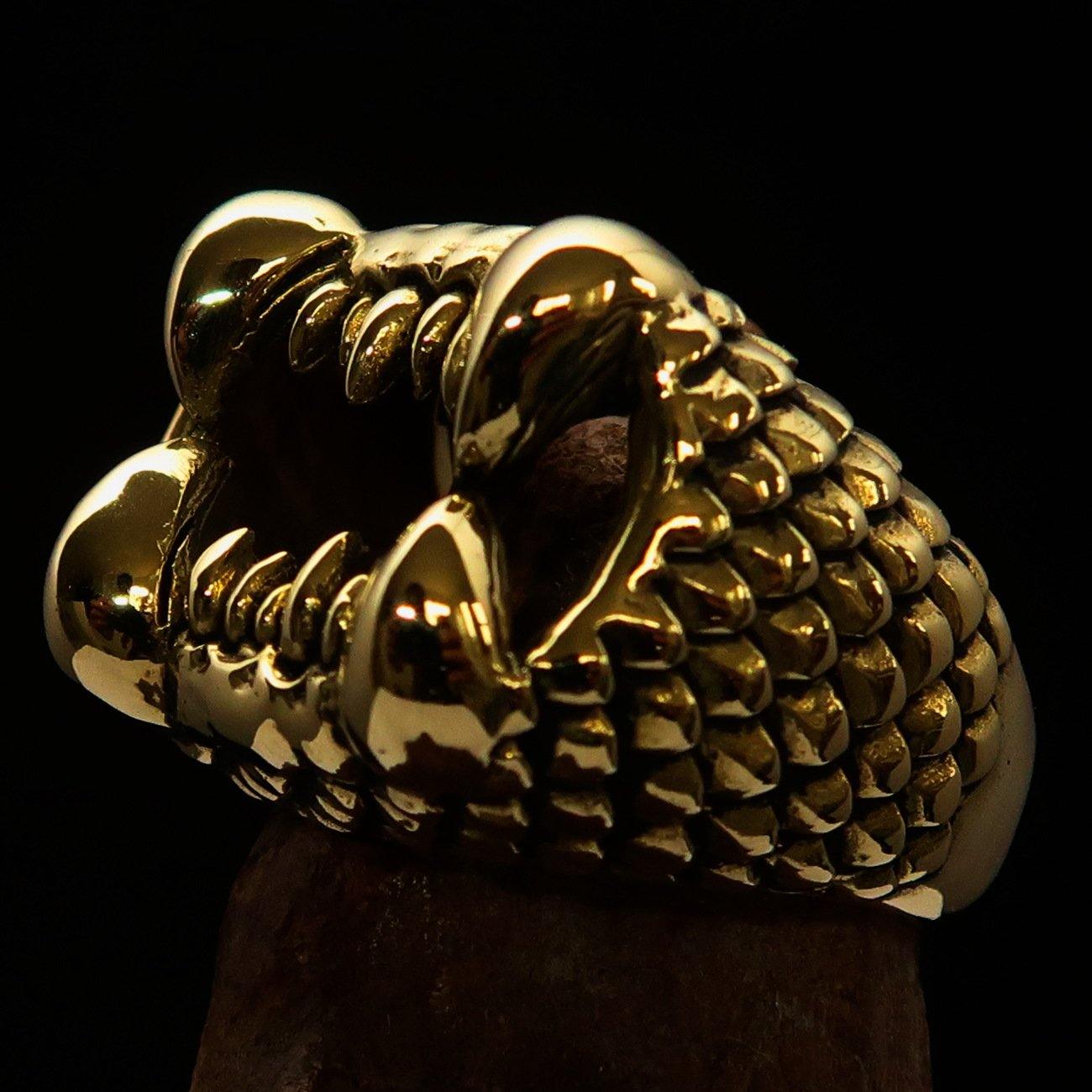 Men's Solid Brass Zombie Denture Ring with antiqued finish, showcasing unique denture design and polished details.