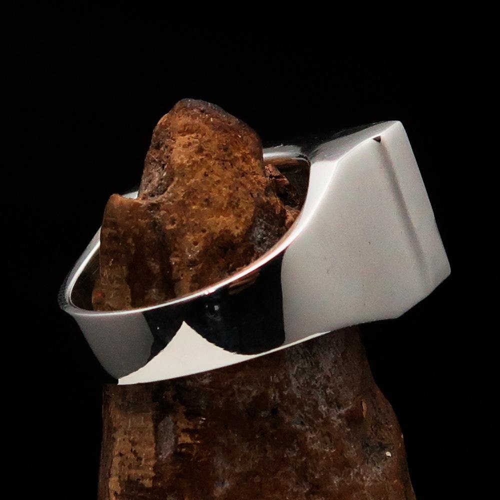 Men's German Flag Ring made of solid sterling silver with high polish and enamel finish, showcasing vibrant colors of the German flag.