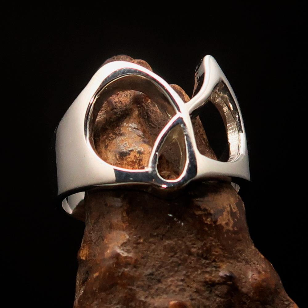 Men's Greek lower case letter initial ring Gamma made of high polished sterling silver, showcasing the letter Gamma in an elegant design.