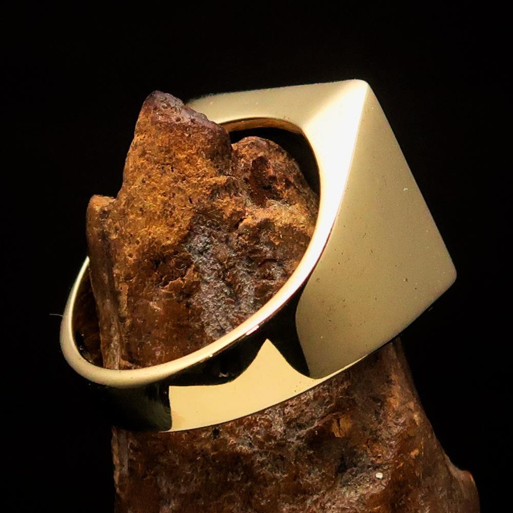 Men's Chess Player Ring featuring a black King's Crown design, crafted from solid brass with a high-polished finish and black enamel.