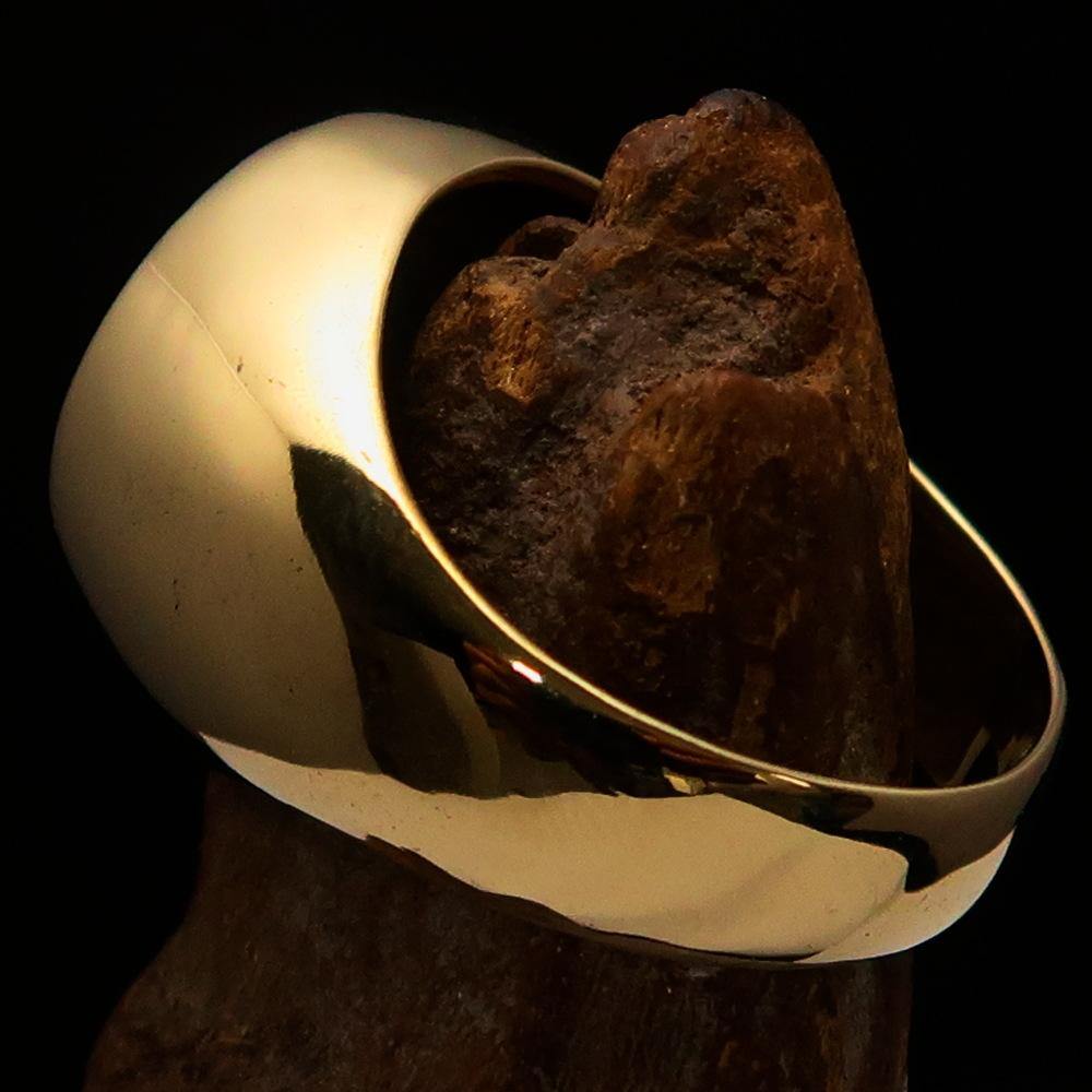 Men's Chinese Flag Ring made of solid brass with high polished red enamel finish, showcasing its unique design and craftsmanship.