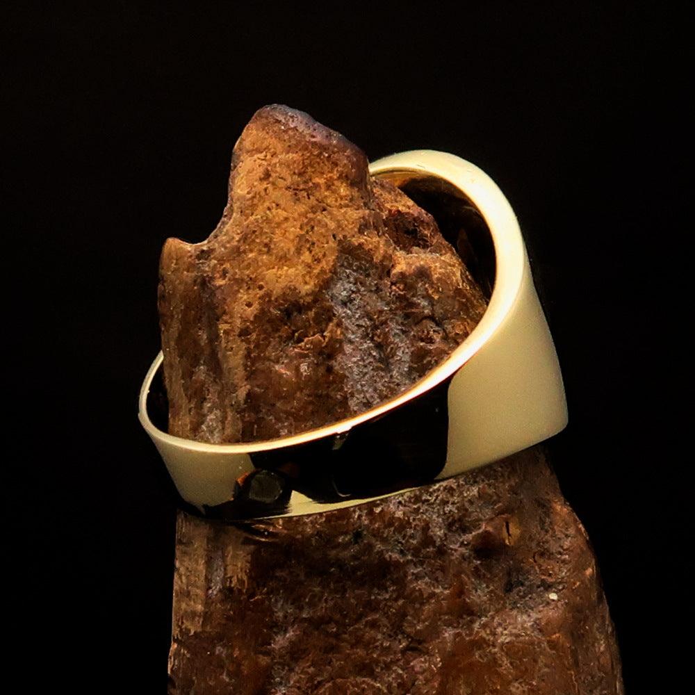 Men's National Flag Ring Bahrain made of solid brass with high polish and enamel detailing, showcasing the vibrant colors of the flag.