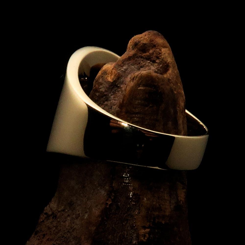 Men's National Flag Ring India made of solid brass with high polished enamel finish, showcasing vibrant colors of the Indian flag.