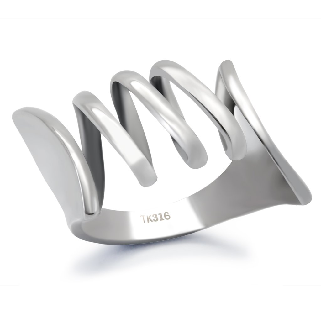TK145 High Polished Stainless Steel Ring showcasing its sleek design and shiny finish.