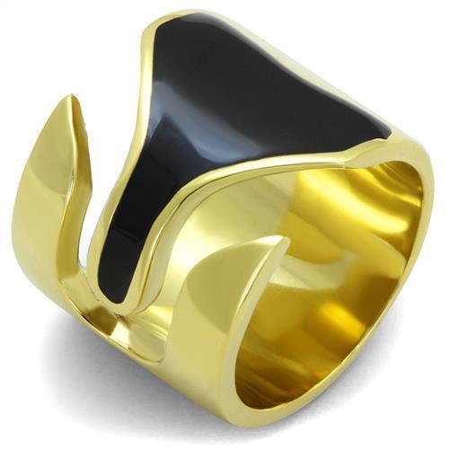 Gold and black abstract ring.