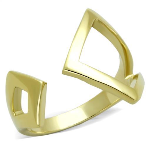 TK1903 IP Gold Stainless Steel Ring with a sleek, polished finish, showcasing its minimalist design without any stones.
