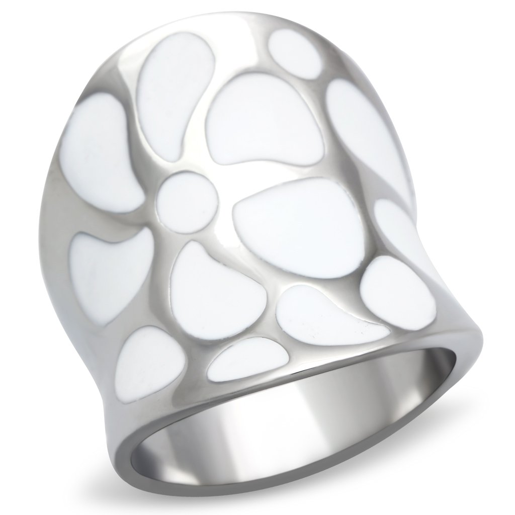 TK224 High Polished Stainless Steel Ring showcasing its sleek and shiny surface without any plating.