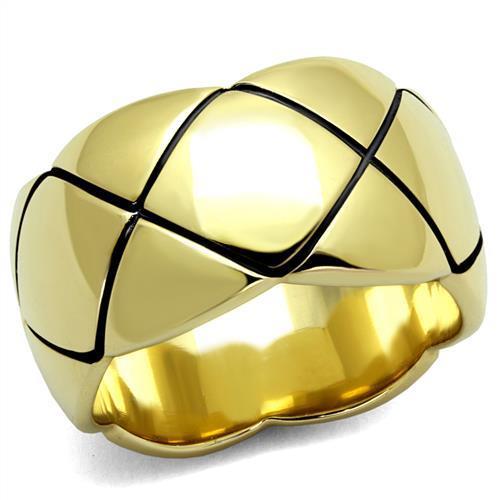TK2803 IP Gold Stainless Steel Ring showcasing its sleek design and luxurious gold finish.