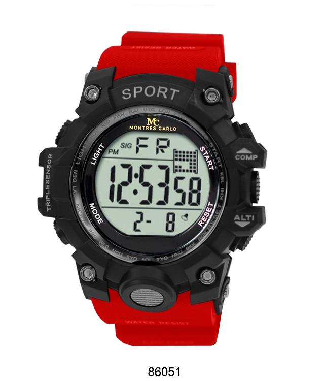 8605 Digital Watch featuring a multi-functional digital display, rubber band, and LED light, designed for active lifestyles.