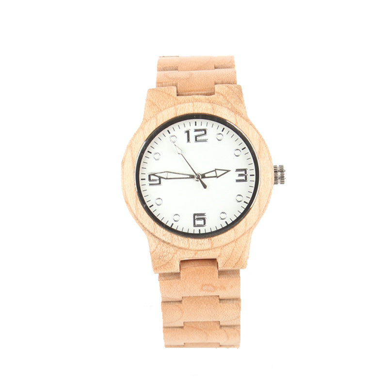 A stylish Bamboo Quartz Watch for women featuring a black walnut strap and luminous dial, perfect for daily wear.