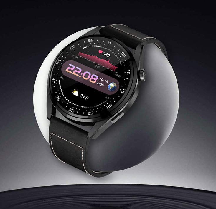 Bluetooth Call Music Heart Rate Watch with silicone wristband and TFT screen, designed for both men and women.