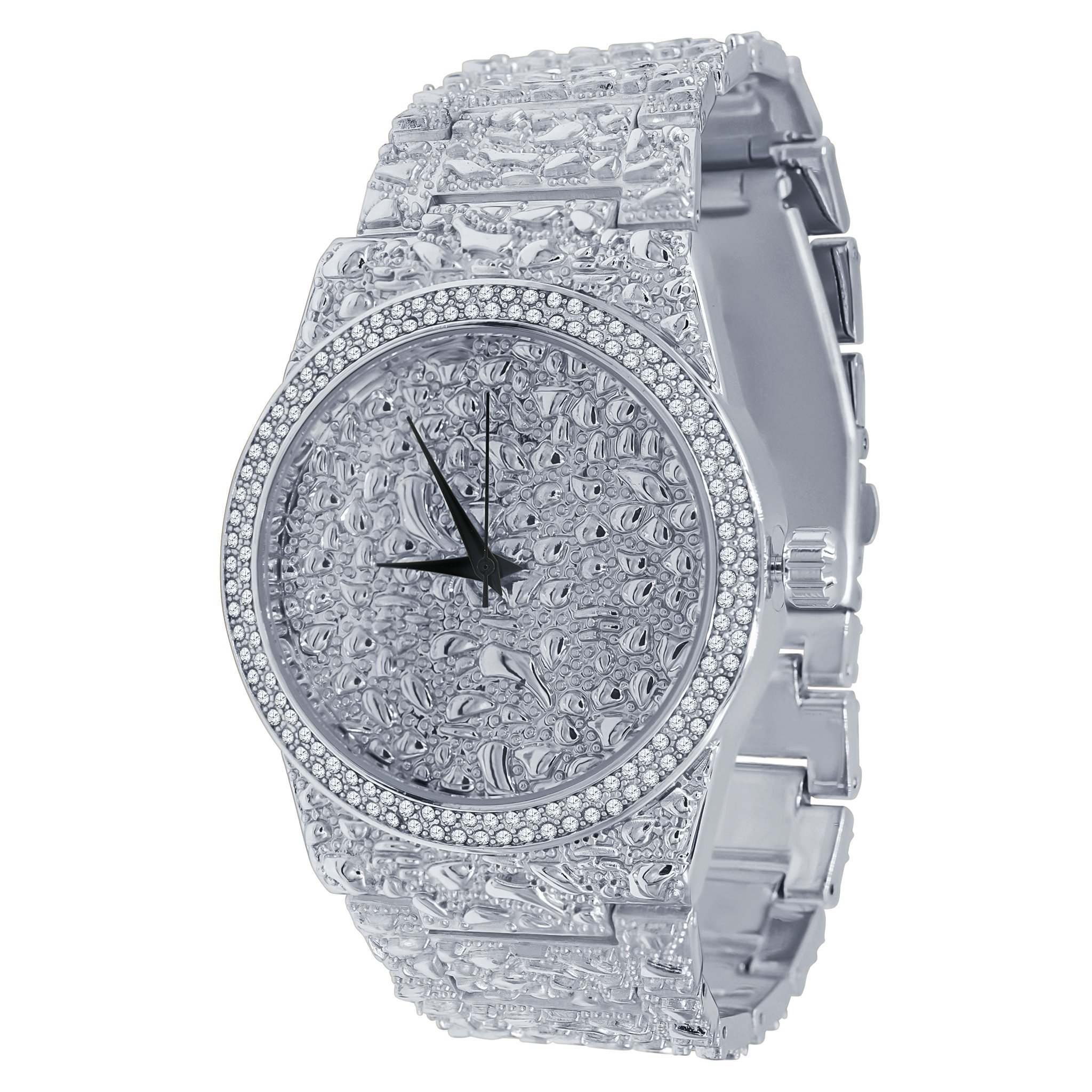 BULLION Nugget Watch 562471 featuring a crystal bezel, solid alloy construction, and adjustable links.
