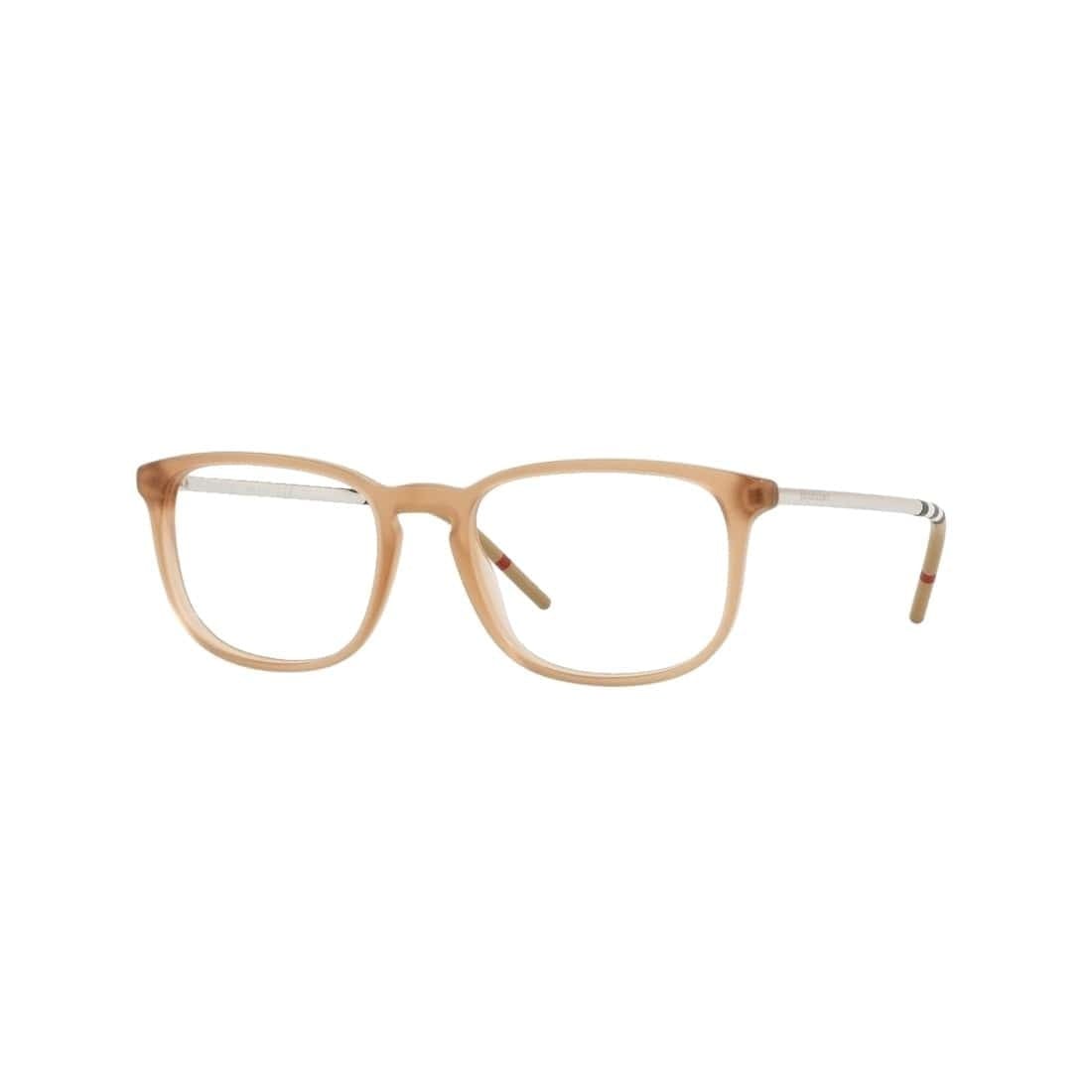 Burberry BE2283F-3750 Matte Brown Square Men's Plastic Eyeglasses displayed with a stylish case.