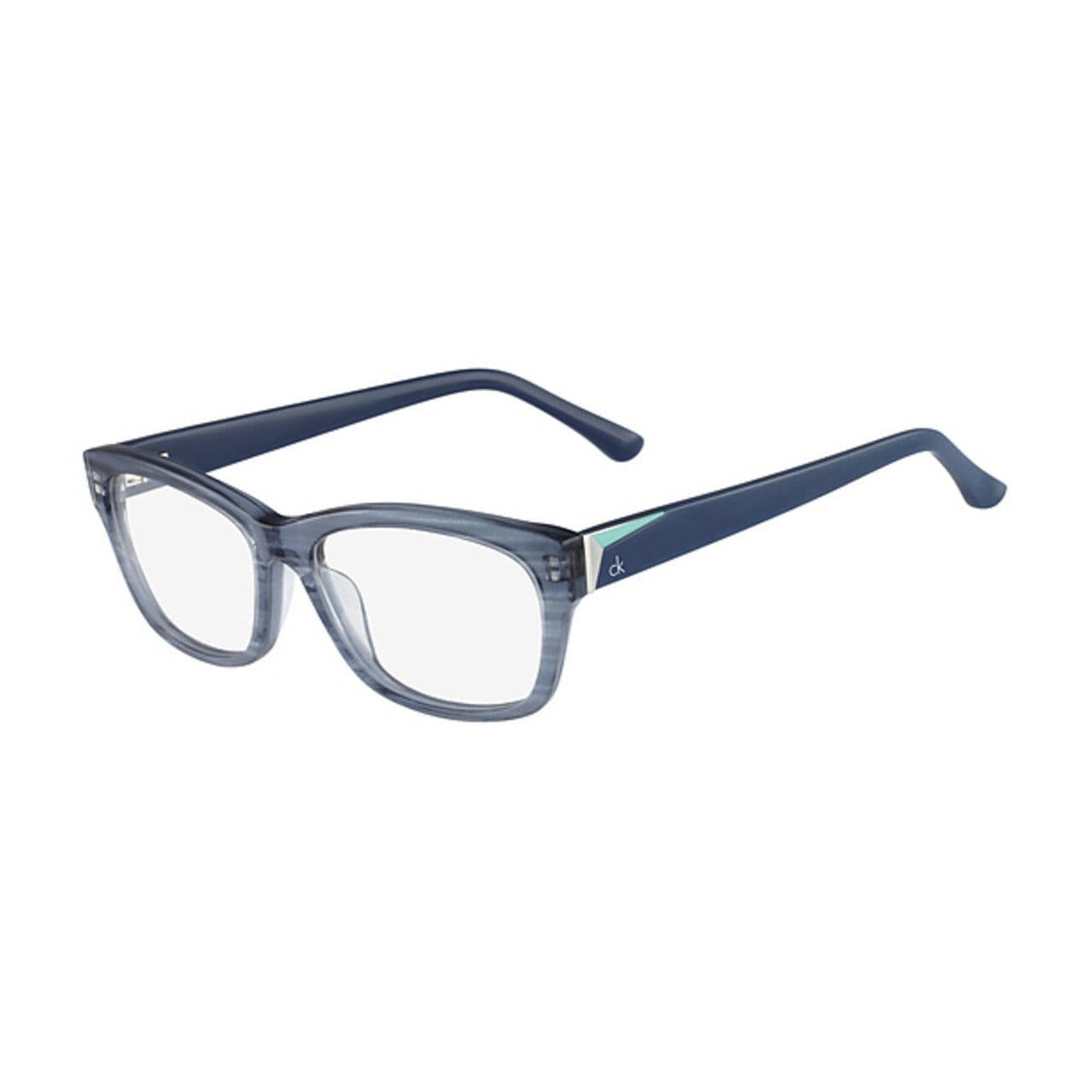 Calvin Klein CK-5835-280 Azure Silk Square Women's Plastic Eyeglasses featuring a stylish square design and azure silk frame.