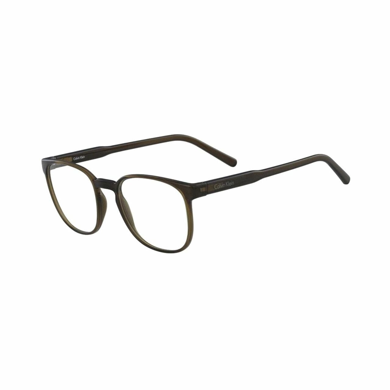 Calvin Klein CK-5993-316 Khaki Square Unisex Plastic Eyeglasses with demo lens, stylish and modern design.