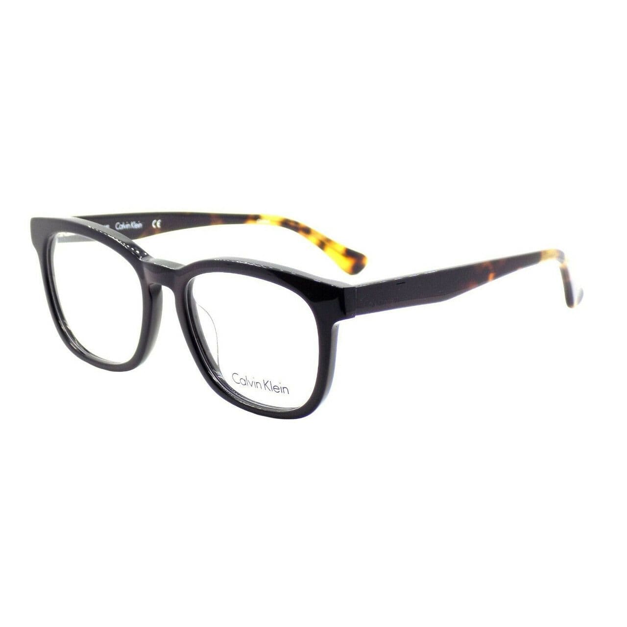 Calvin Klein CK-5942-001 Black Tortoise Square Women's Eyeglasses showcasing a stylish design with a bold black tortoise pattern.