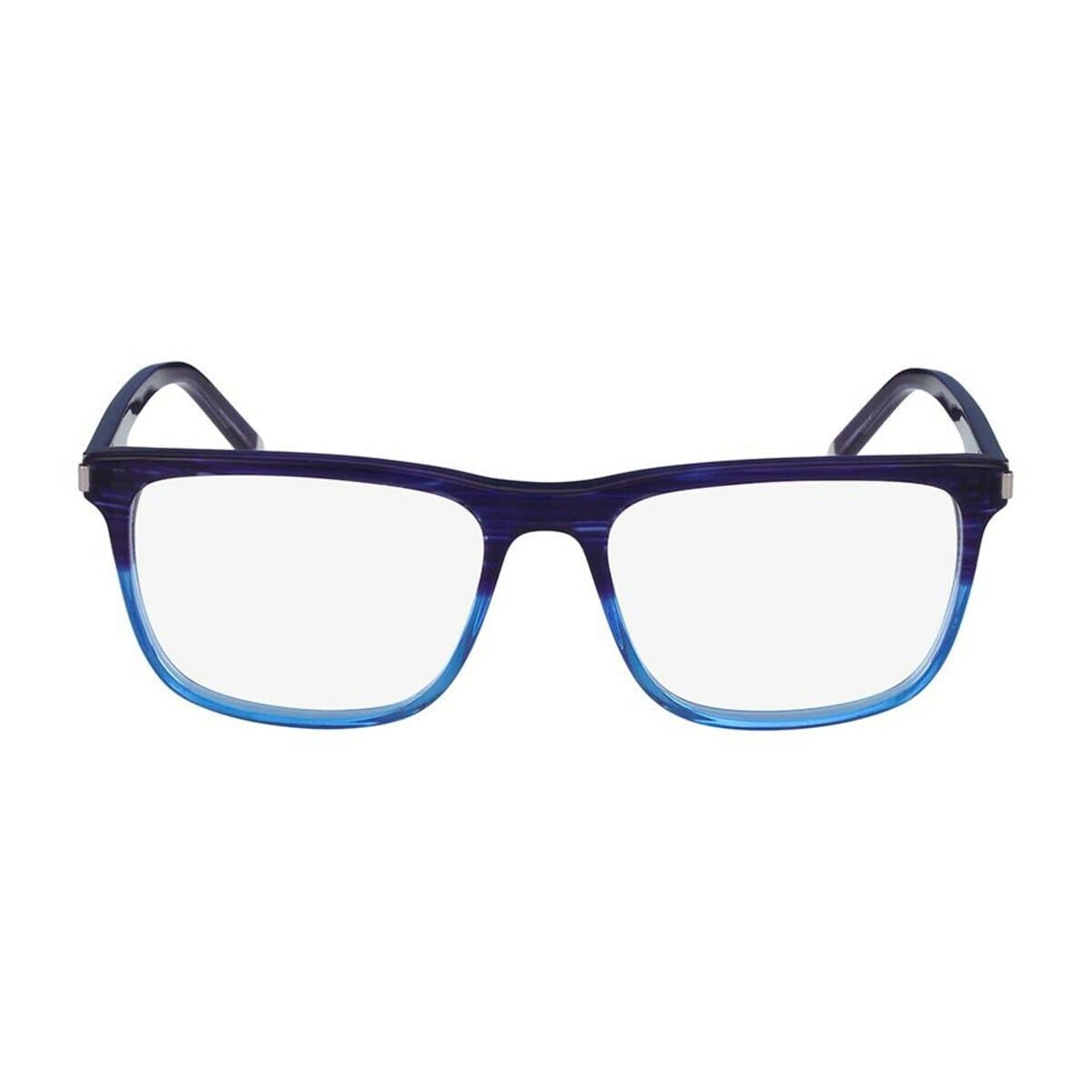 Calvin Klein CK-5974-416 striped blue square unisex plastic eyeglasses with full-rimmed frame.