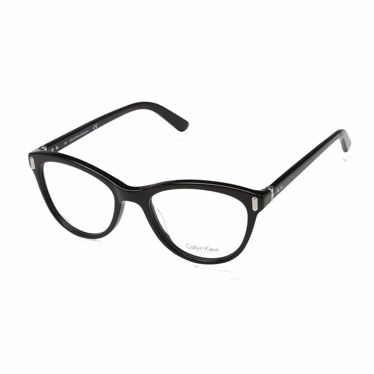 Calvin Klein CK-8533-001 Black Cat Eye Women's Plastic Eyeglasses with a stylish black frame and cat eye shape.