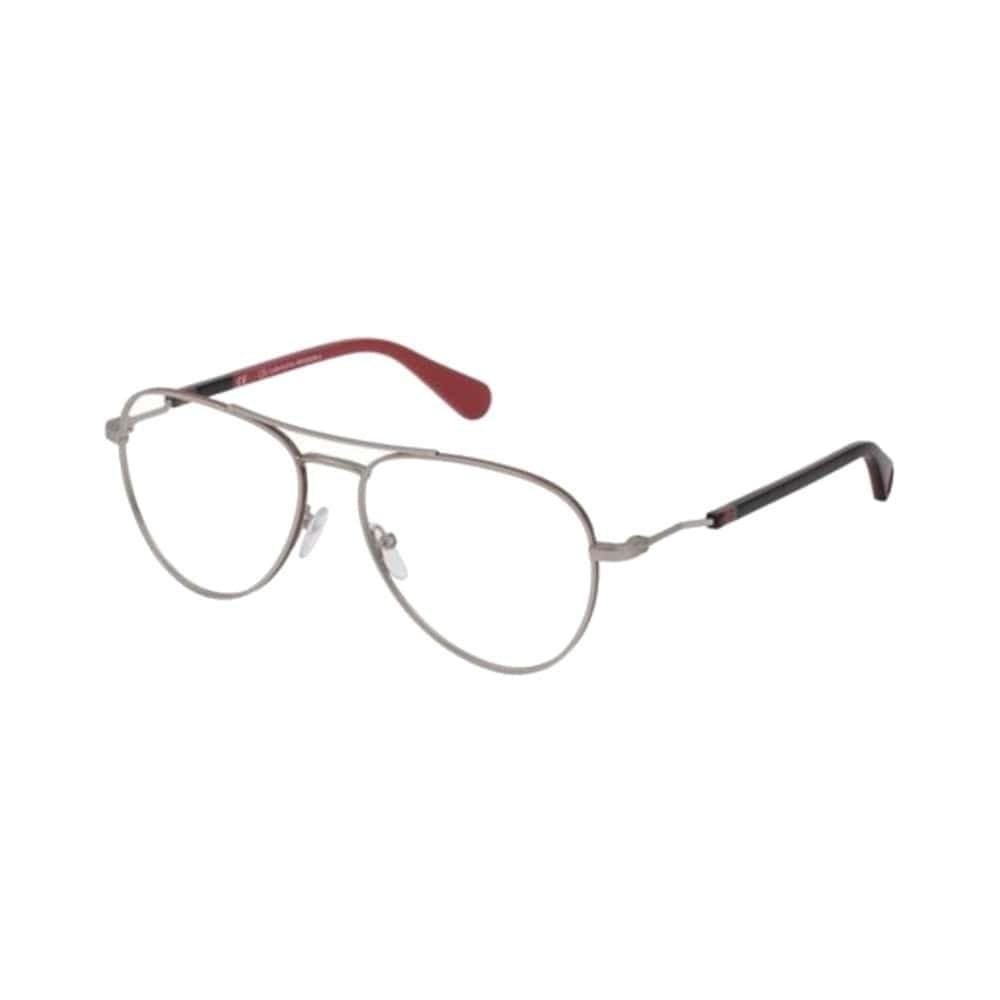 Carolina Herrera VHE142-0581 Matte Palladium Aviator Unisex Metal Eyeglasses showcasing a stylish aviator design with a matte finish.
