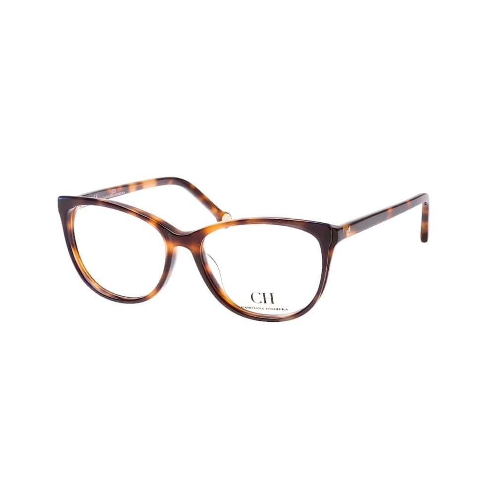 Carolina Herrera VHE804-01EJ Blue Havana Cat-Eye Women's Acetate Eyeglasses showcasing elegant design and stylish color.