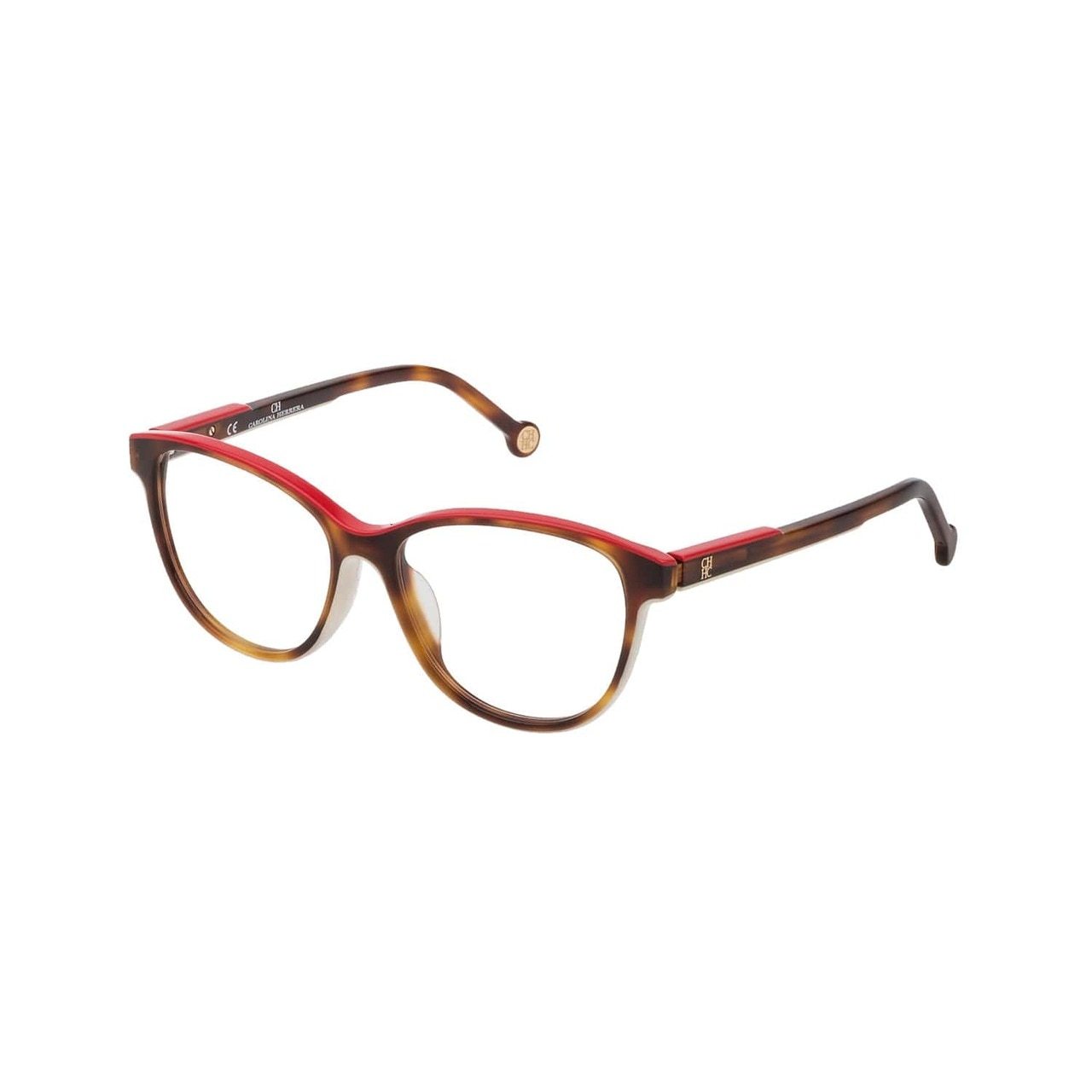 Carolina Herrera VHE800-0ADQ Red Milk Square Women's Acetate Eyeglasses with stylish design and vibrant color.