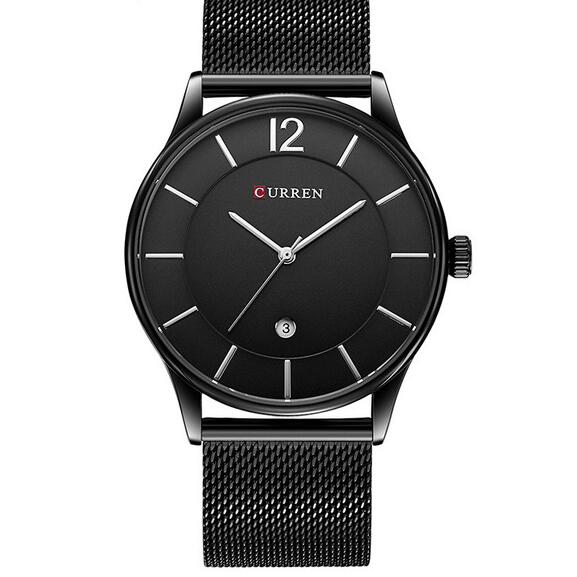 Casual Waterproof Calendar Business Watch featuring a round dial, alloy strap, and elegant design suitable for men.