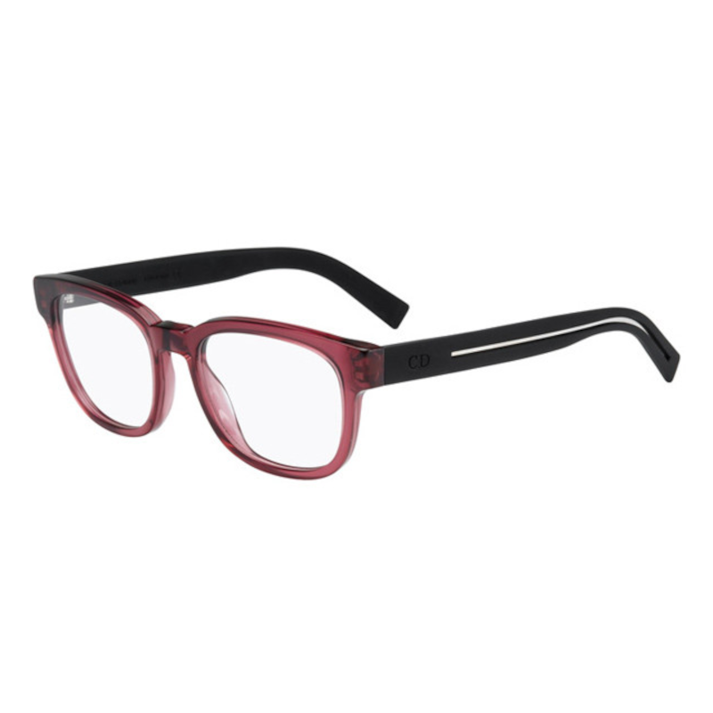 Christian Dior Black Tie 186-MD3 Men's Matte Red Square Acetate Frame with 53mm lens, showcasing a stylish design and quality craftsmanship.