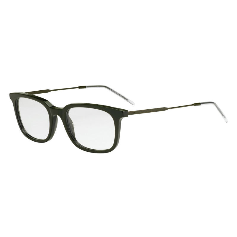 Christian Dior Black Tie 210-G7C Men's Khaki Matte Square Acetate eyeglasses with 51mm lens, showcasing a stylish design.