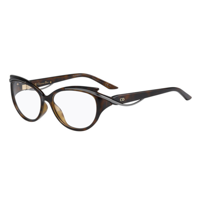 Christian Dior CD3278-9OJ Women's Cat Eye Eyeglasses in Havana/Dark Ruthenium with acetate frame and 54mm lens.